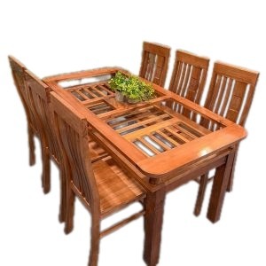 Bộ bàn ăn 6 ghế gỗ xoan ta tự nhiên BA4