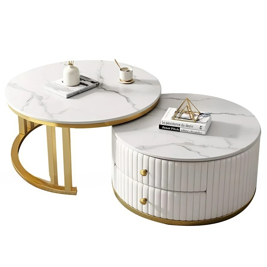 Bàn Trà Gỗ MDF Hình Tròn Sang Trọng, Tinh Tế - BT04