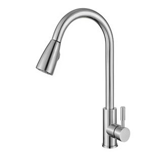 Vòi nước Eurogold dây rút inox 304 phủ nano đen EUF219DR
