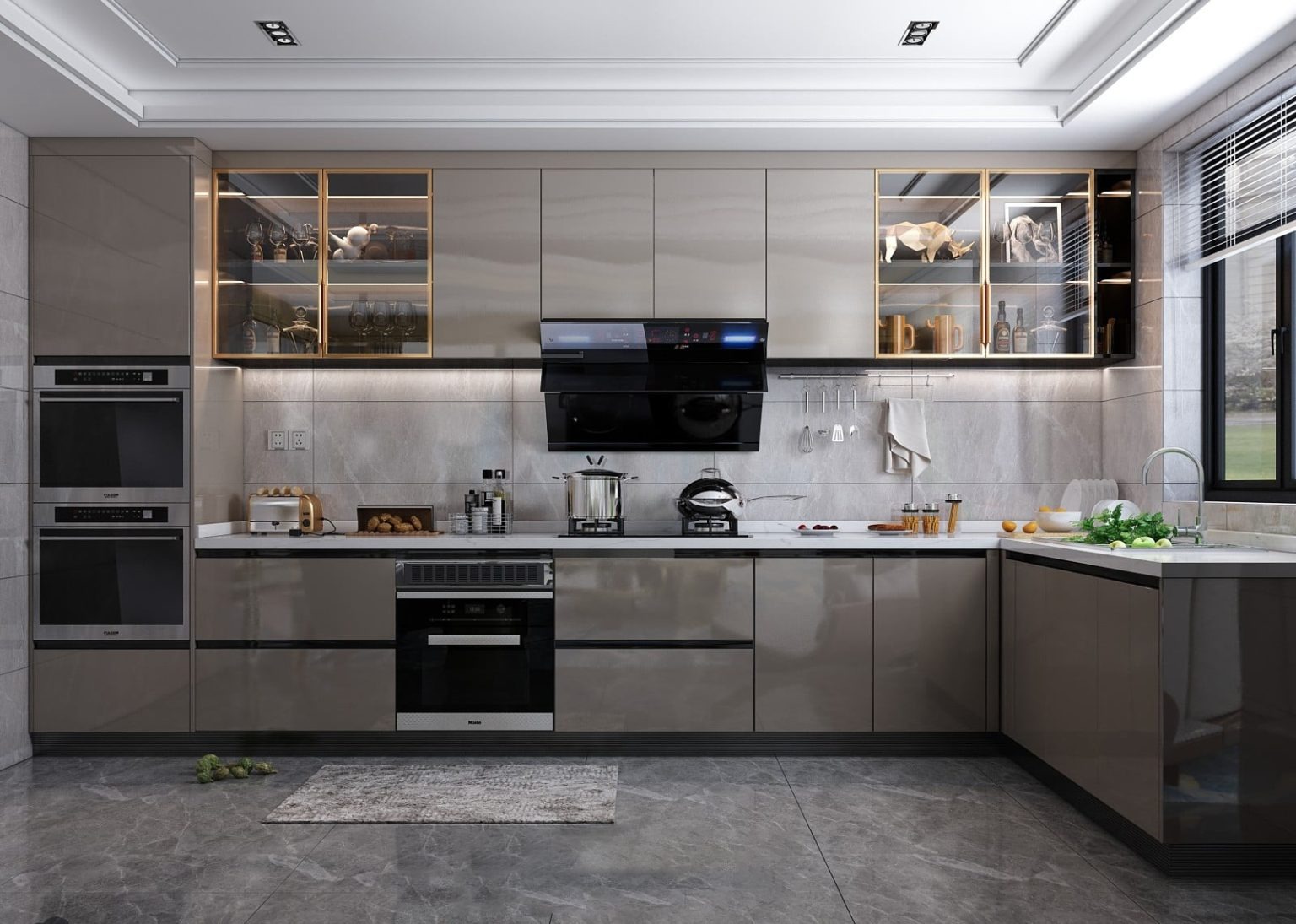 Tủ bếp MDF phủ Melamin Cánh Acrylic CN30