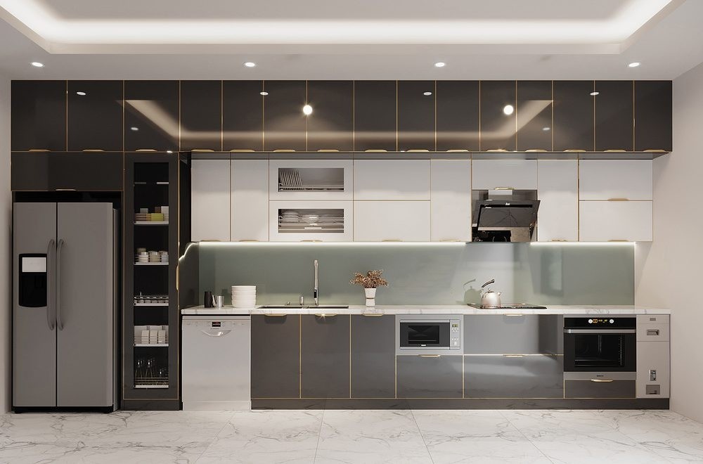 Tủ bếp inox cánh acrylic CN02