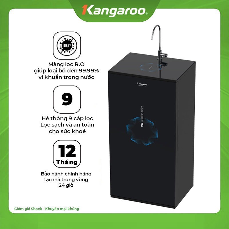 Máy lọc nước Kangaroo Hydrogen KG100HG không vỏ – 10 lõi