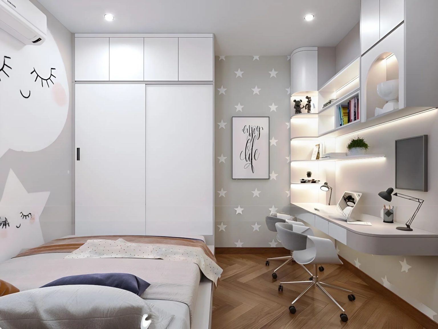 Phòng Ngủ Gỗ Công Nghiệp MDF Cao Cấp – TD08