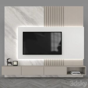 Vách Tivi MDF cắt CNC nan – VT15