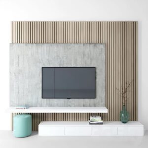 Vách Tivi MDF cắt CNC nan – VT06