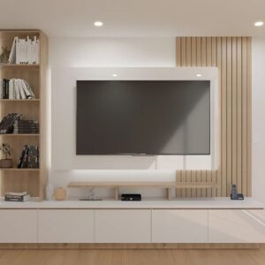 Vách Tivi MDF cắt CNC nan – VT10