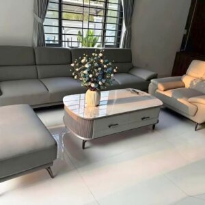 Bộ Sofa da chống bút bi, chống xước 2 ghế 1 đôn to SF10