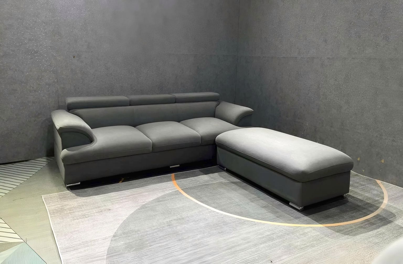 Bộ Sofa da chống bút bi, chống xước 2m kèm đôn dài SF08