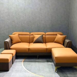 Bộ Sofa da chống bút bi, chống xước 2m kèm 3 đôn dài SF09